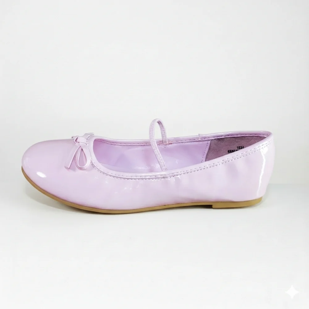 1031 Shoes Size 13/L Girls Dressy Flat Soft Pink Patent Leather Ballet Bow Ankle